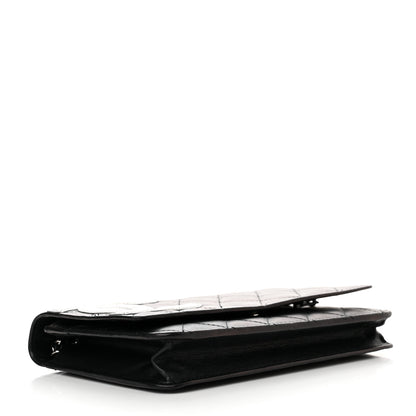 Chanel Calfskin Quilted Cambon Wallet on Chain WOC Black White 4 of 14