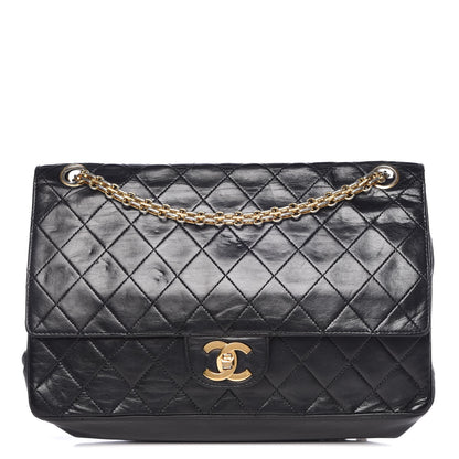 Chanel Lambskin Quilted Medium Double Flap Bijoux Chain Black 1 of 14