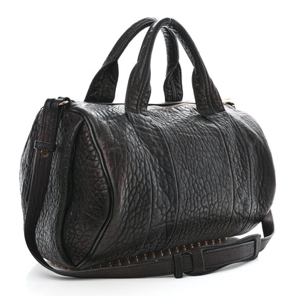 Alexander Wang Pebbled Lambskin Rocco Black Rose Gold Hardware 3 of 9