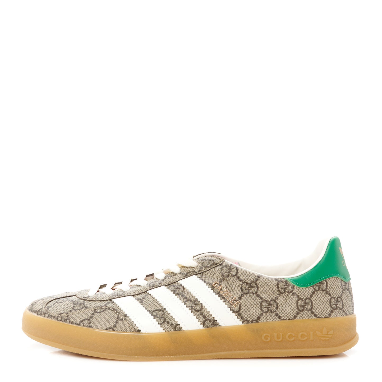 X ADIDAS GG Supreme Monogram Mens Gazelle Sneakers 10.5 Beige Ebony Off White New Shamarock