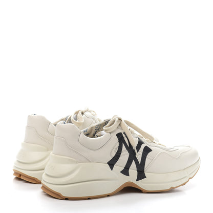 Gucci X MLB Calfskin NY Yankees Mens Rhyton Sneakers 9 Mystic White 4 of 10