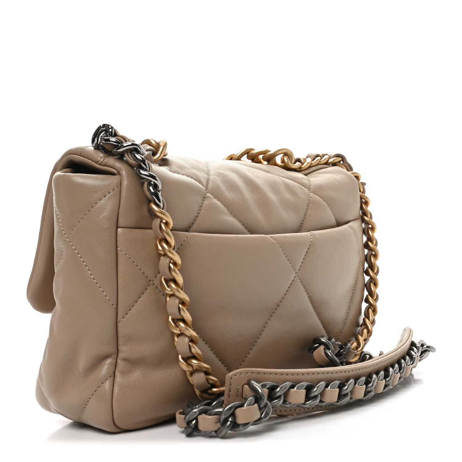 Chanel Lambskin Quilted Medium Chanel 19 Flap Dark Beige 3 of 10