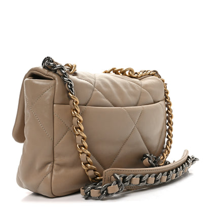 Chanel Lambskin Quilted Medium Chanel 19 Flap Dark Beige 3 of 10