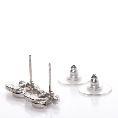 Chanel Crystal CC Earrings Silver 4 of 4