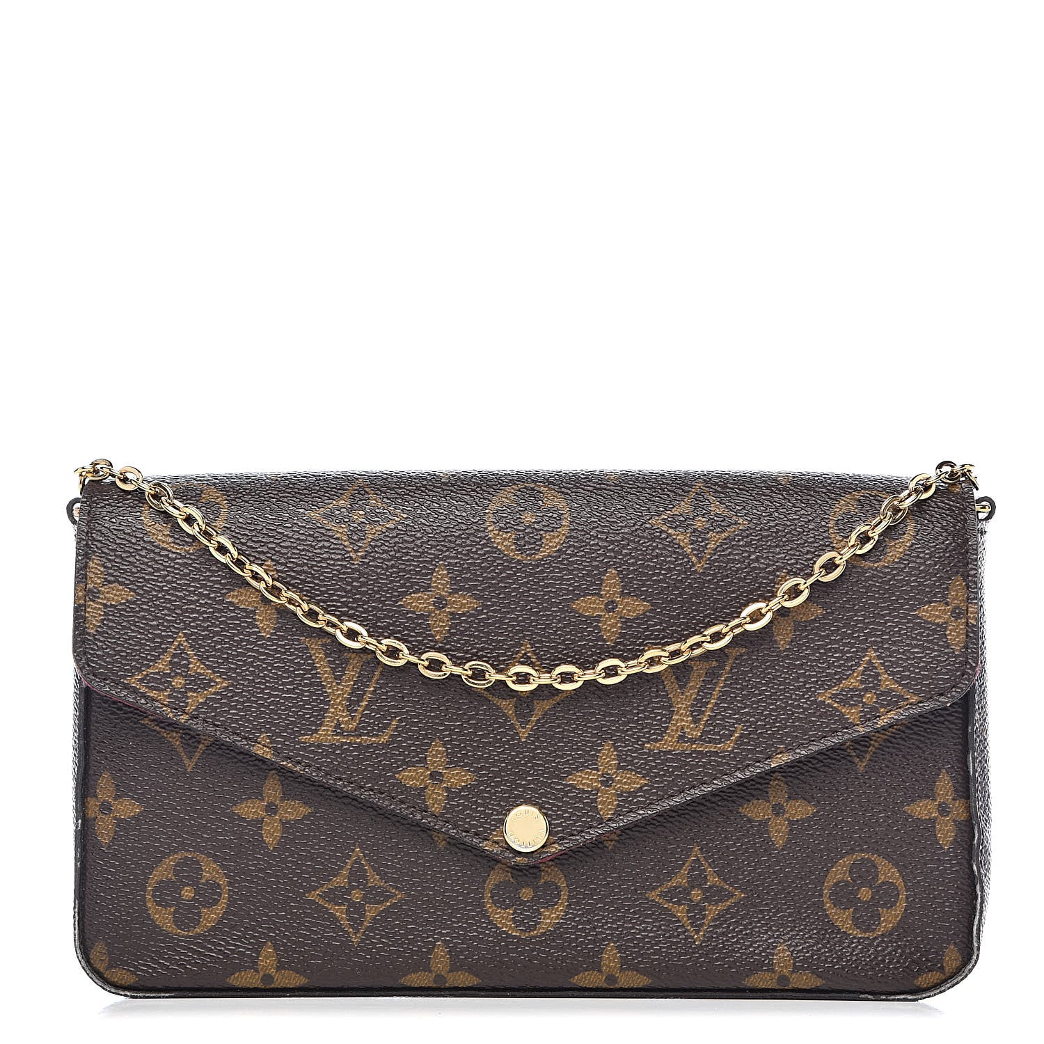 Louis Vuitton Monogram Pochette Felicie Chain Wallet Fuchsia 1 of 16