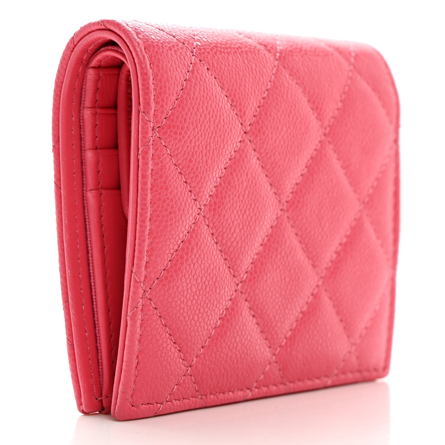 Chanel Caviar Quilted Compact Bifold Wallet Pink 3 of 9