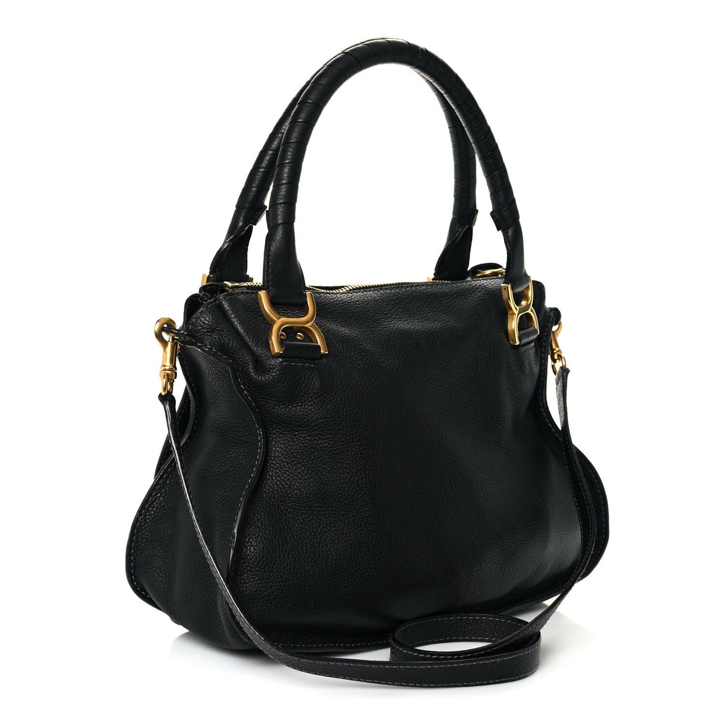 Calfskin Medium Marcie Satchel Black