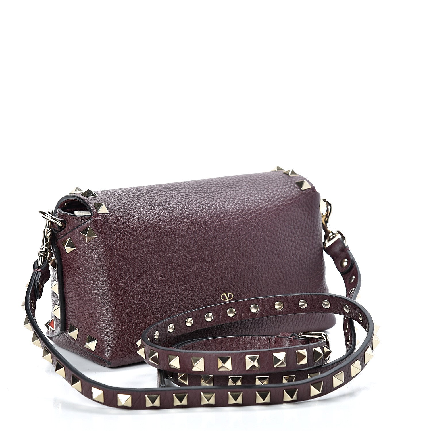 Valentino Garavani Pebbled Calfskin Mini Rockstud Crossbody Bag Rubin 2 of 8