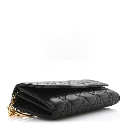 Christian Dior Lambskin Cannage Rendez-vous Chain Wallet Black 4 of 10