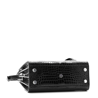 Saint Laurent Calfskin Crocodile Embossed Nano Sac De Jour Black 4 of 9