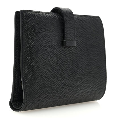 Hermes Epsom Bearn Compact Wallet Black 3 of 7