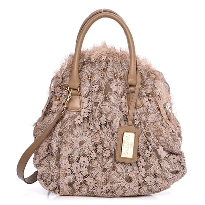 Valentino Garavani Macrame Lace Studded Satchel Pink 1 of 7