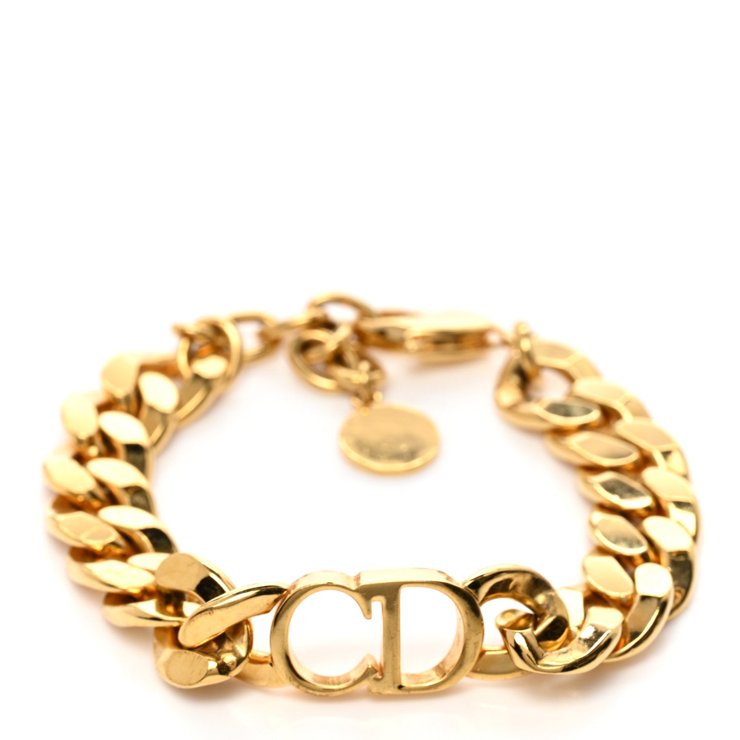 アクセサリー Vintage Dior CD Logo Gold Chain Bracelet Christian Dior Vintage CD Logo Chain Linked Bangle Bracelet