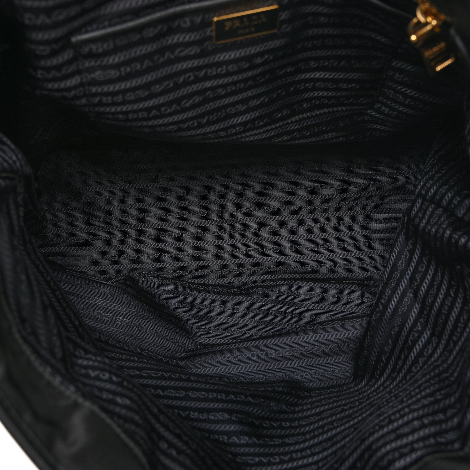 Prada Tessuto Nylon Saffiano Shopping Tote Black 5 of 10