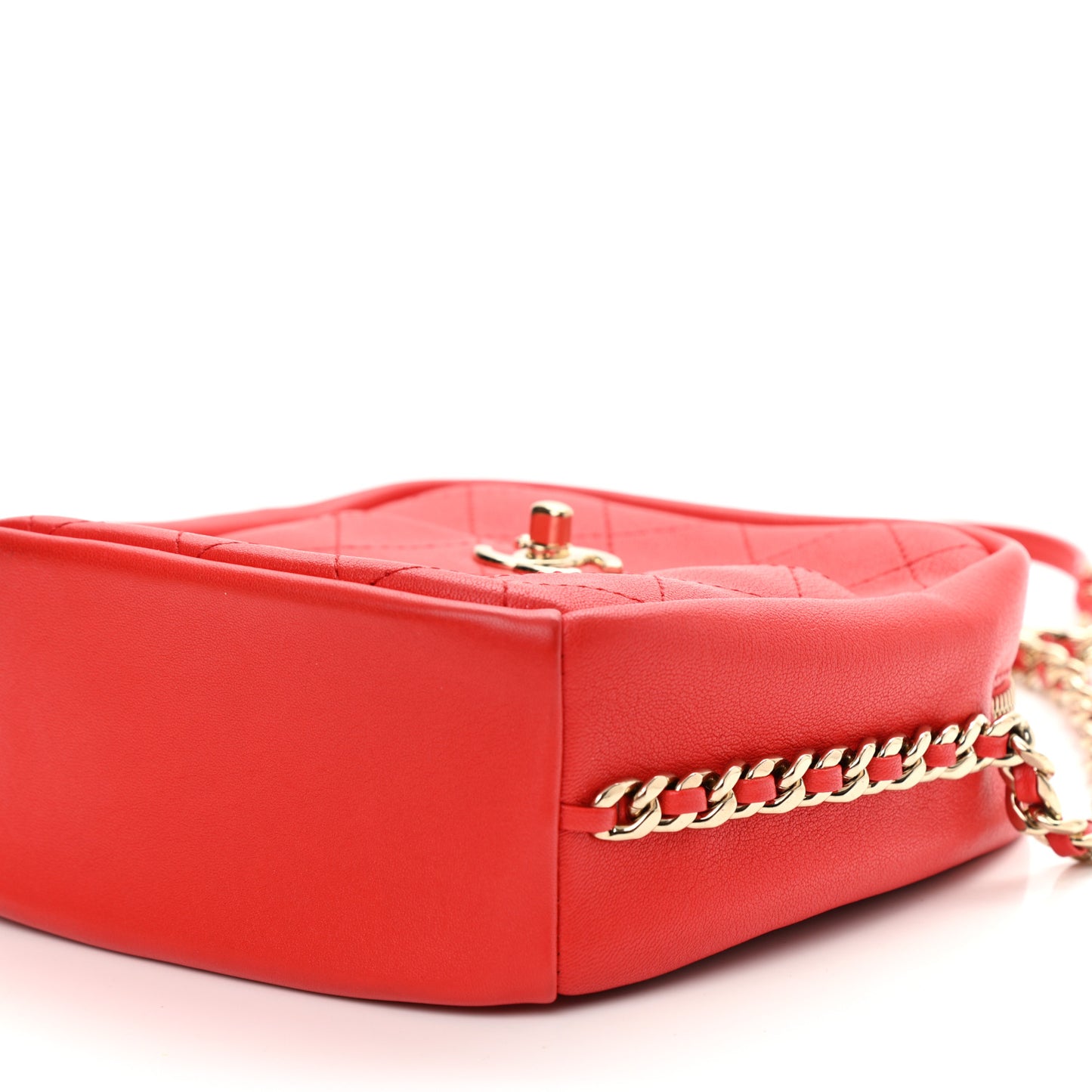 Goatskin Stitched Casual Trip North South Camera Case Red
