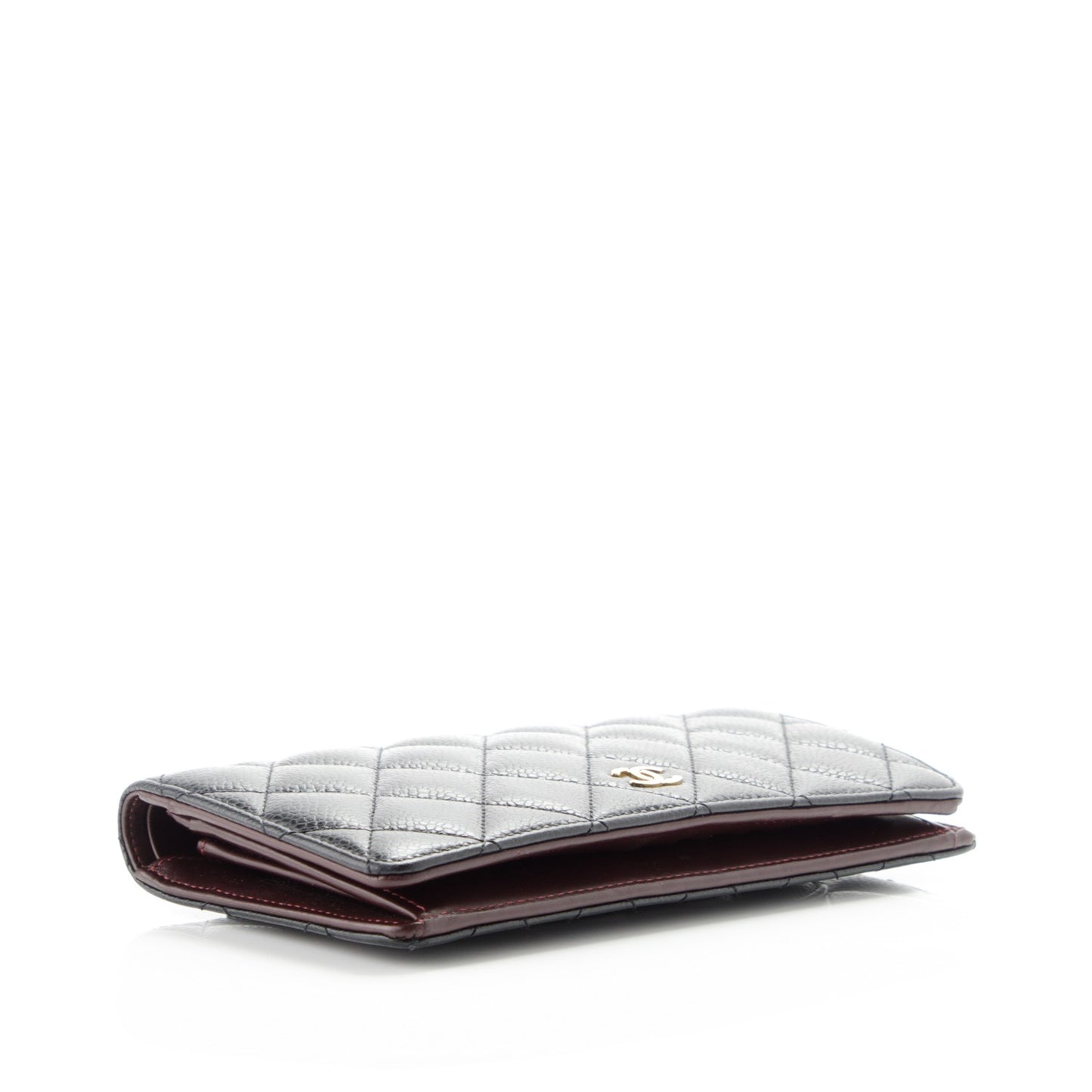 Caviar Quilted Yen Wallet Black