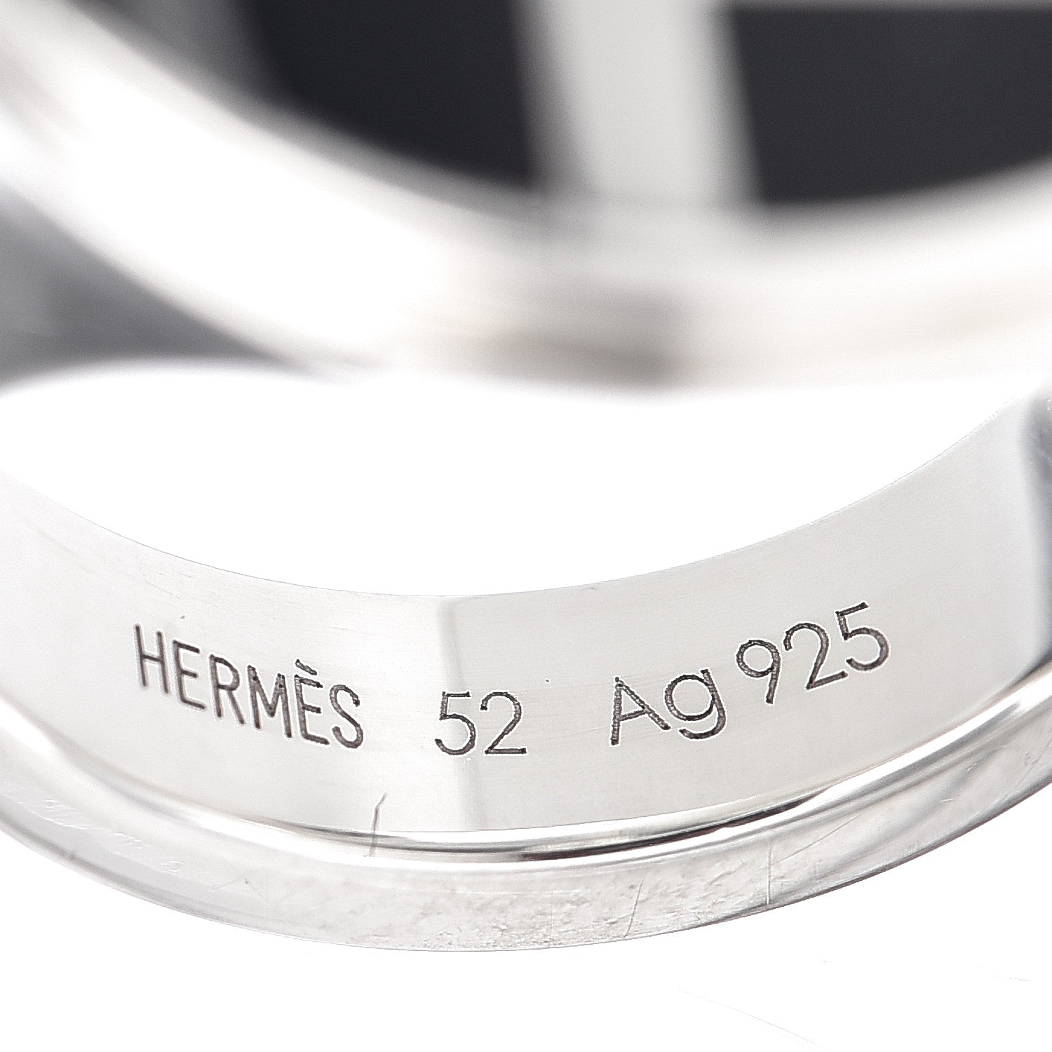 Hermes Sterling Silver Enamel Ring 52 6 Black 5 of 5