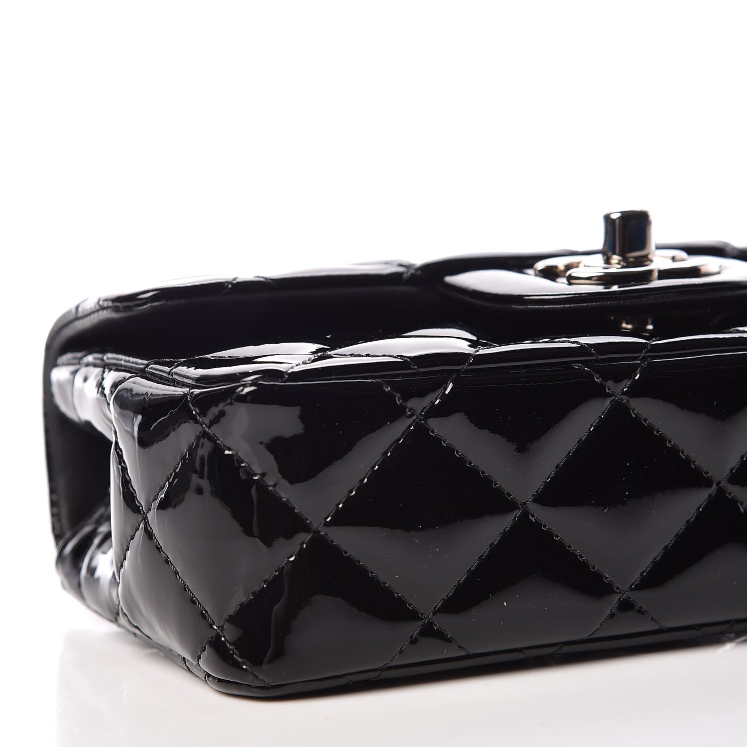 Chanel Patent Calfskin Quilted Extra Mini Rectangular Flap Black 8 of 9