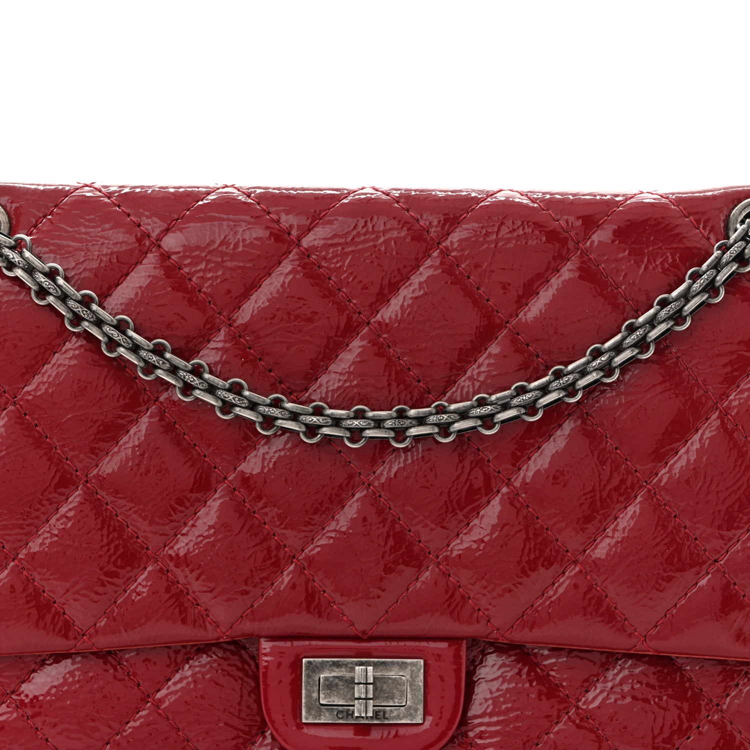 Chanel Patent Quilted 2.55 Reissue 226 Flap Red 8 of 10