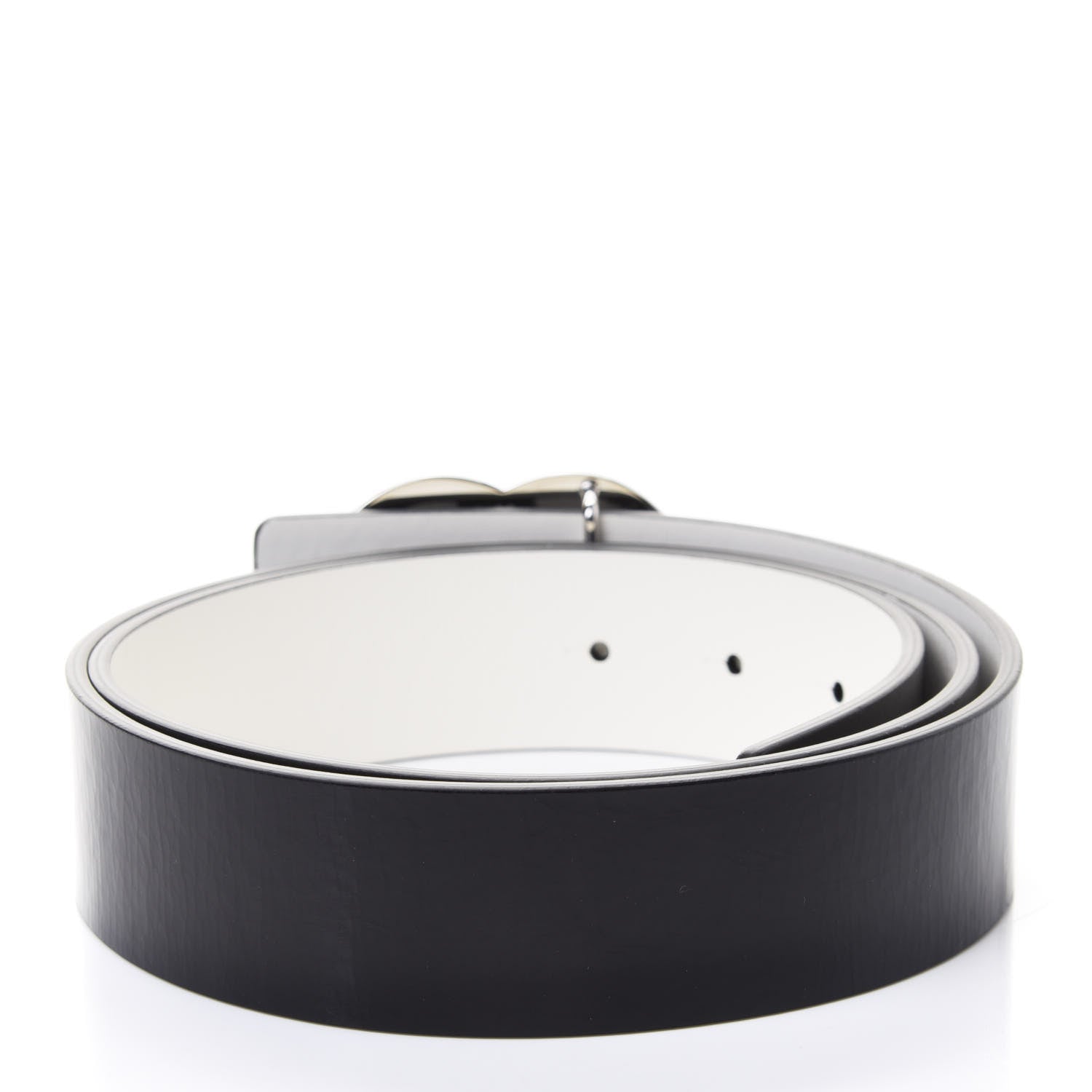 Chanel Patent Calfskin CC Reversible Belt 90 Black White 2 of 4