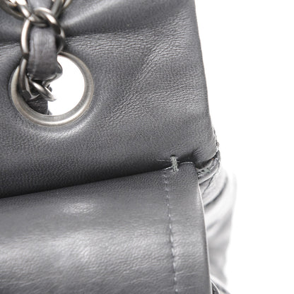 Chanel Lambskin Medium Quilted Double Flap Dark Grey 8 of 8