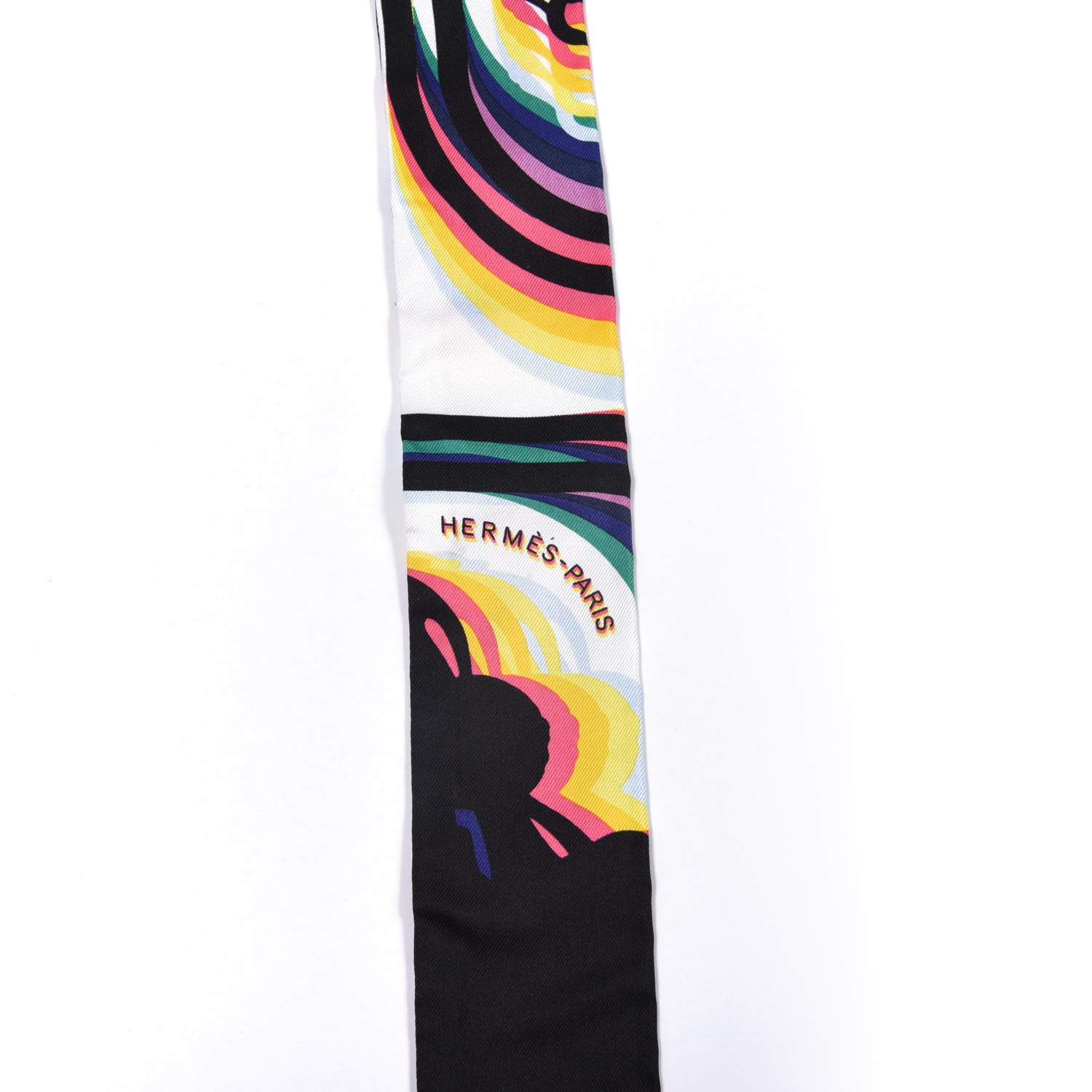 Hermes Silk Brides De Gala Shadow Twilly Black Jaune Multicolor 5 of 5