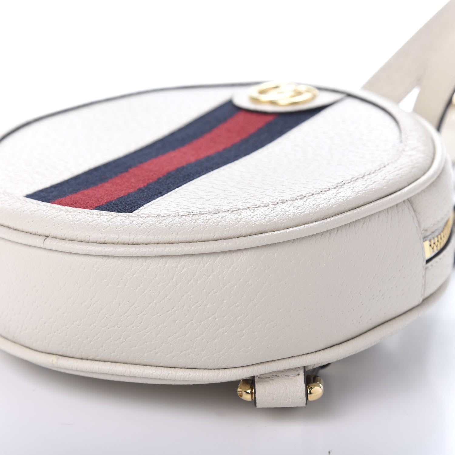 Gucci Textured Calfskin Web Mini Ophidia Round Backpack Mystic White 6 of 10