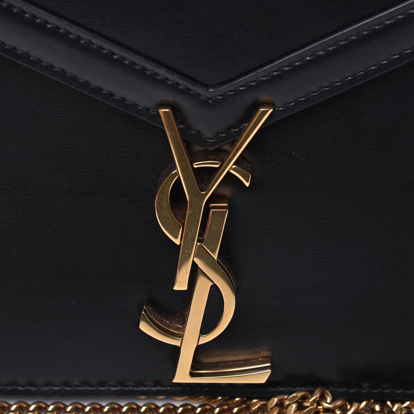 Smooth Calfskin Monogram Cassandra Clasp Bag Black