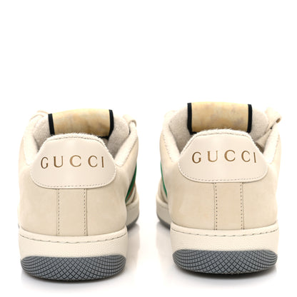 Gucci Nylon Nubuck Web Womens Screener Sneakers 40 Mystic White Dusty Milk 6 of 10