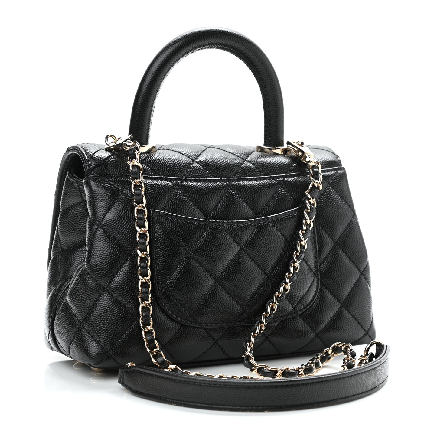 Caviar Quilted Extra Mini Coco Handle Flap Black