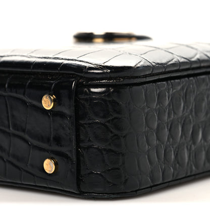 Lanvin Calfskin Crocodile Embossed Bento Bag Black 9 of 10