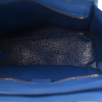 Celine Drummed Calfskin Nano Luggage Indigo 5 of 14