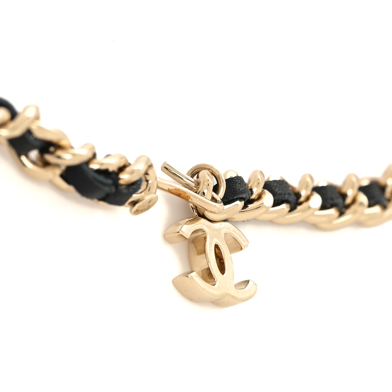 Chanel Lambskin Chain Logo Belt Black Gold 2 of 3