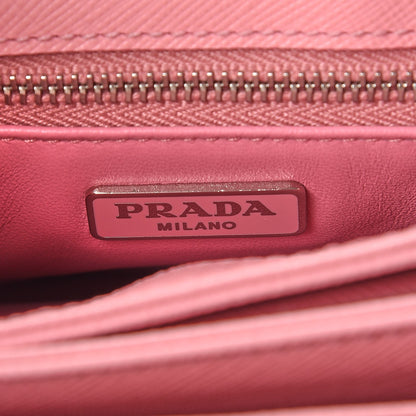 Prada Saffiano Lux Lock Flap Chain Shoulder Bag Petalo 6 of 8