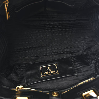 Prada Nappa Gaufre Top Handle Satchel Black 5 of 11