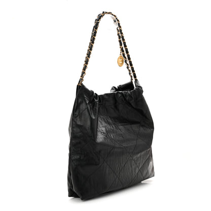 Chanel Crumpled Calfskin Quilted Chanel 22 Black 4 of 11