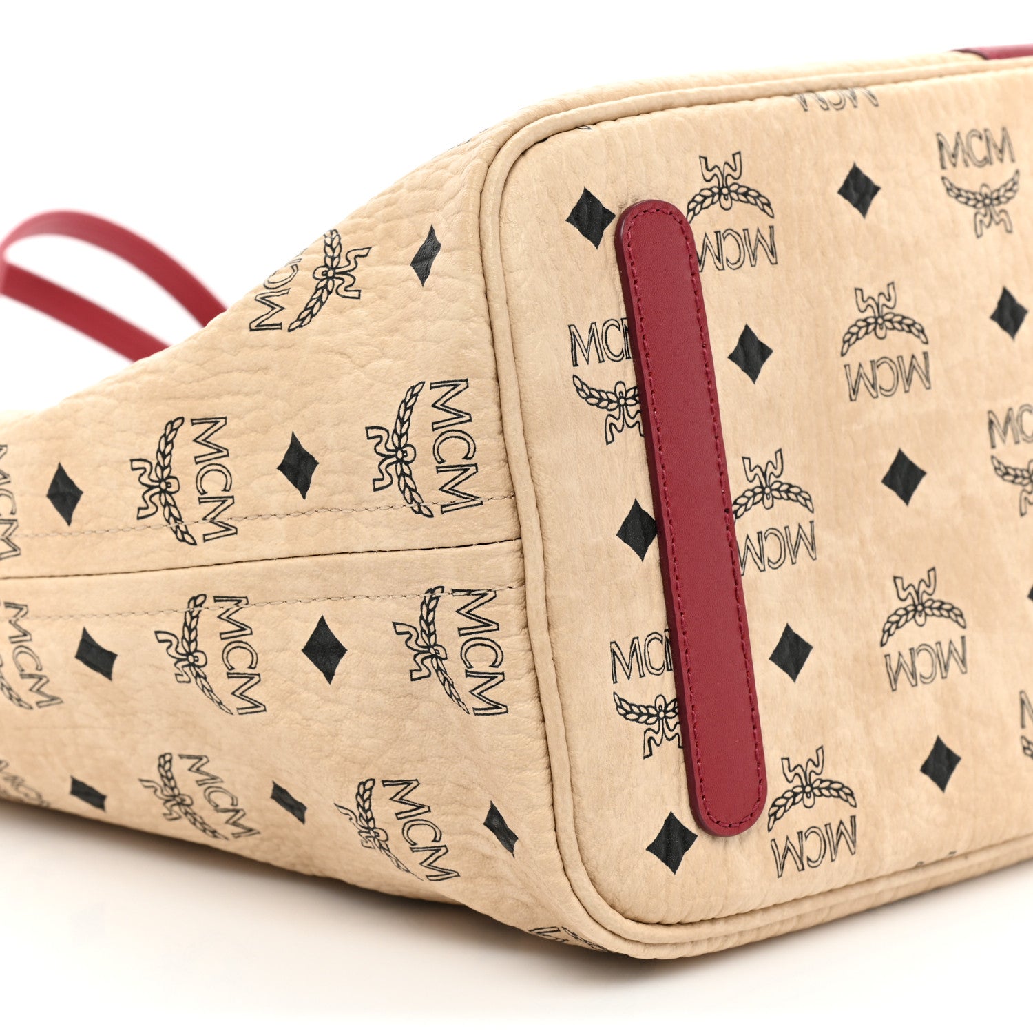 MCM Visetos Medium Liz Reversible Shopper Tote Beige Red 12 of 15