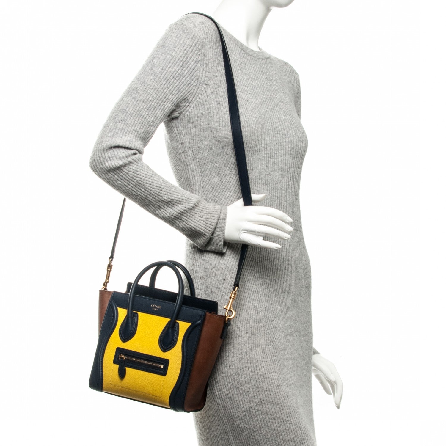 Celine Smooth Drummed Calfskin Nano Tri-Color Luggage Yellow 2 of 6
