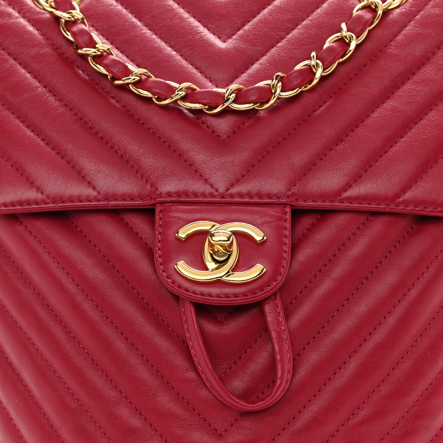 Chanel Calfskin Chevron Quilted Small Urban Spirit Backpack Dark Pink 8 of 9