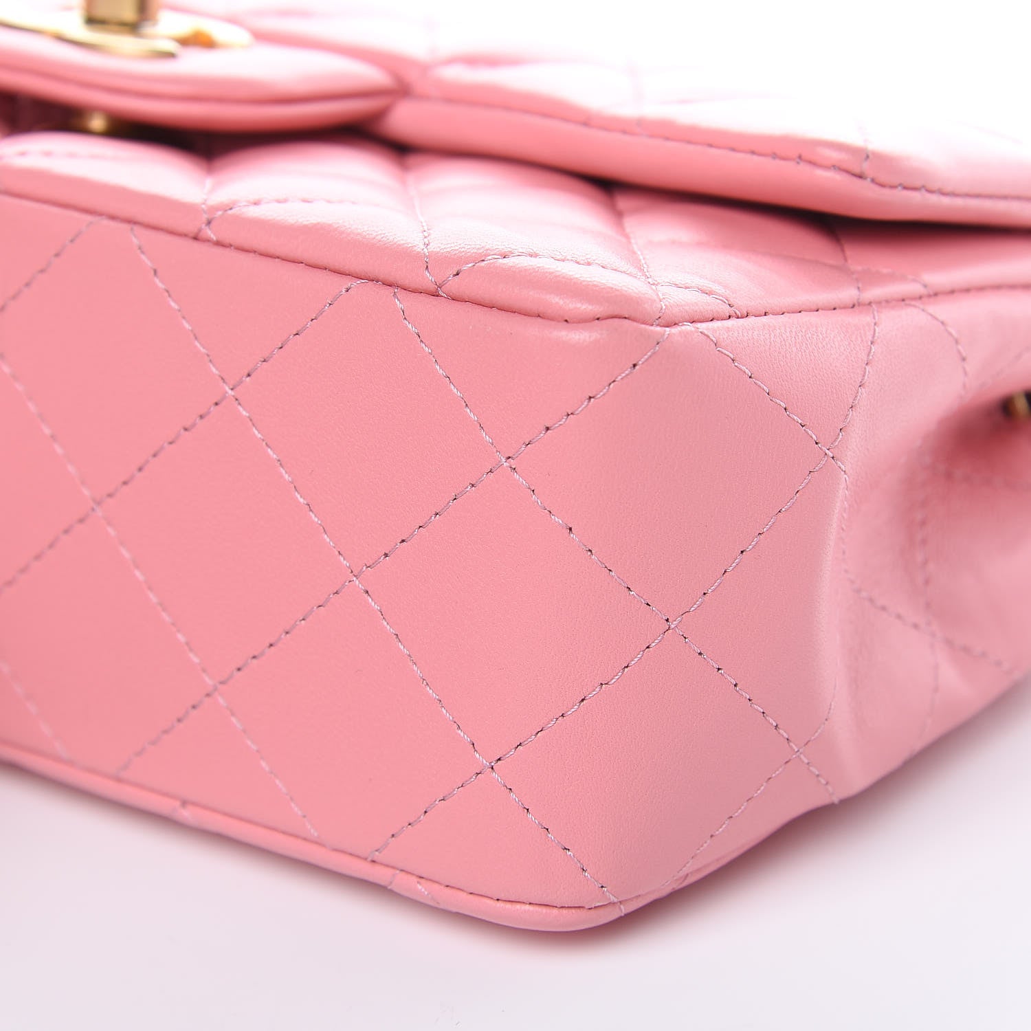 Chanel Lambskin Quilted Mini Rectangular Flap Pink 10 of 13