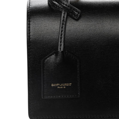 Saint Laurent Smooth Calfskin Medium Monogram Sunset Satchel Black 18 of 19