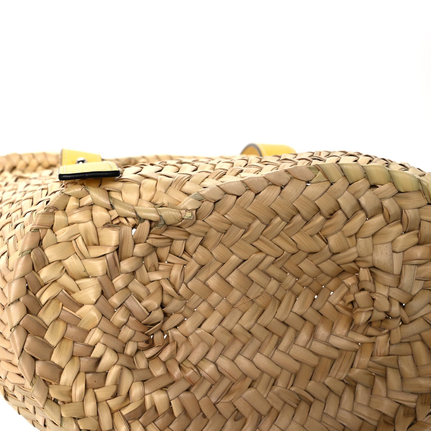 Raffia Basket Tote Bag Natural Yellow