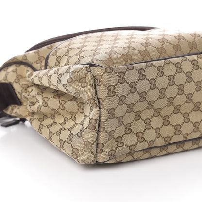 Gucci Monogram Natural Pigskin Large Diaper Bag Beige Ebony Cocoa Dark Chocolate 9 of 10
