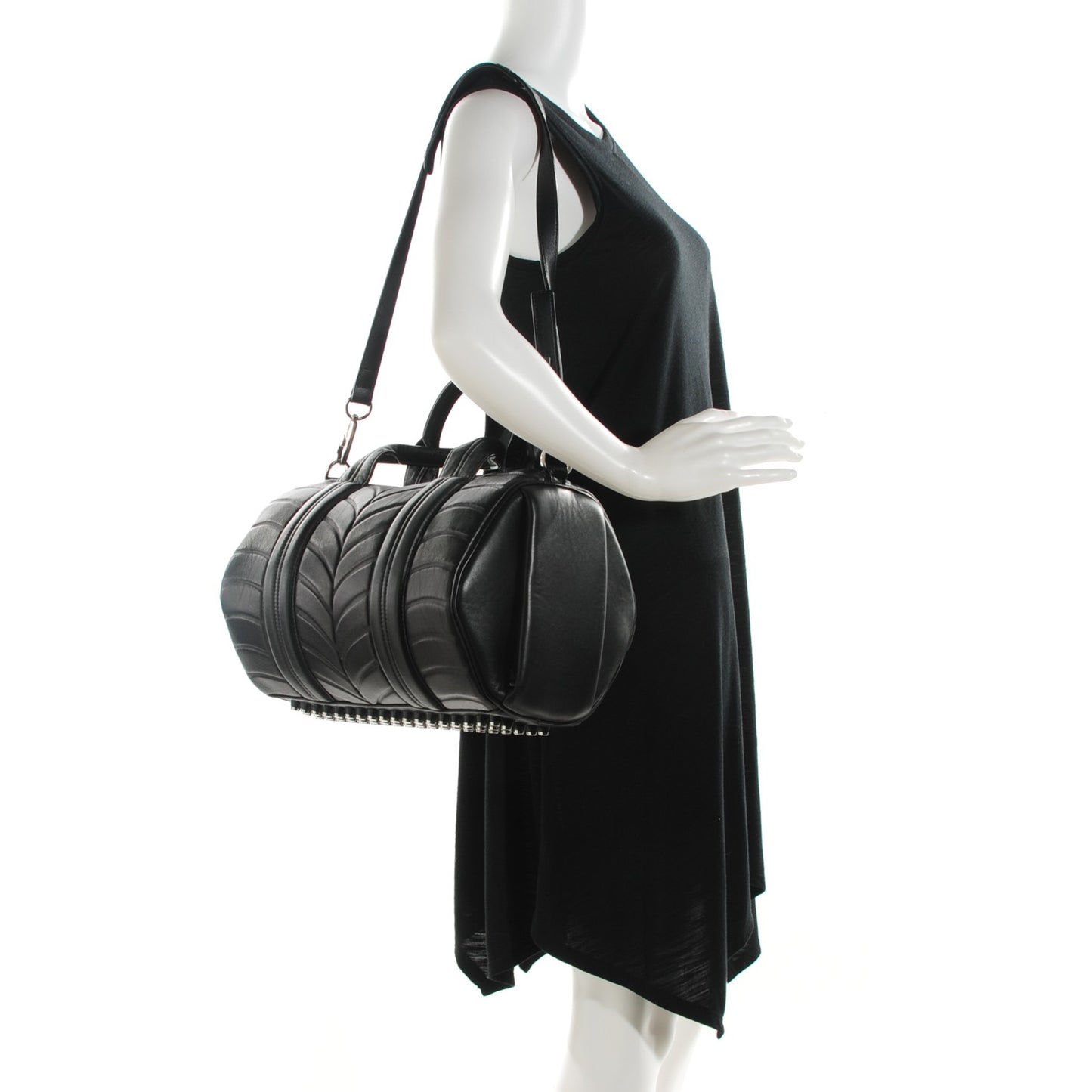ALEXANDER WANG Neoprene Injected Lambskin Rocco Black Rhodium Hardware