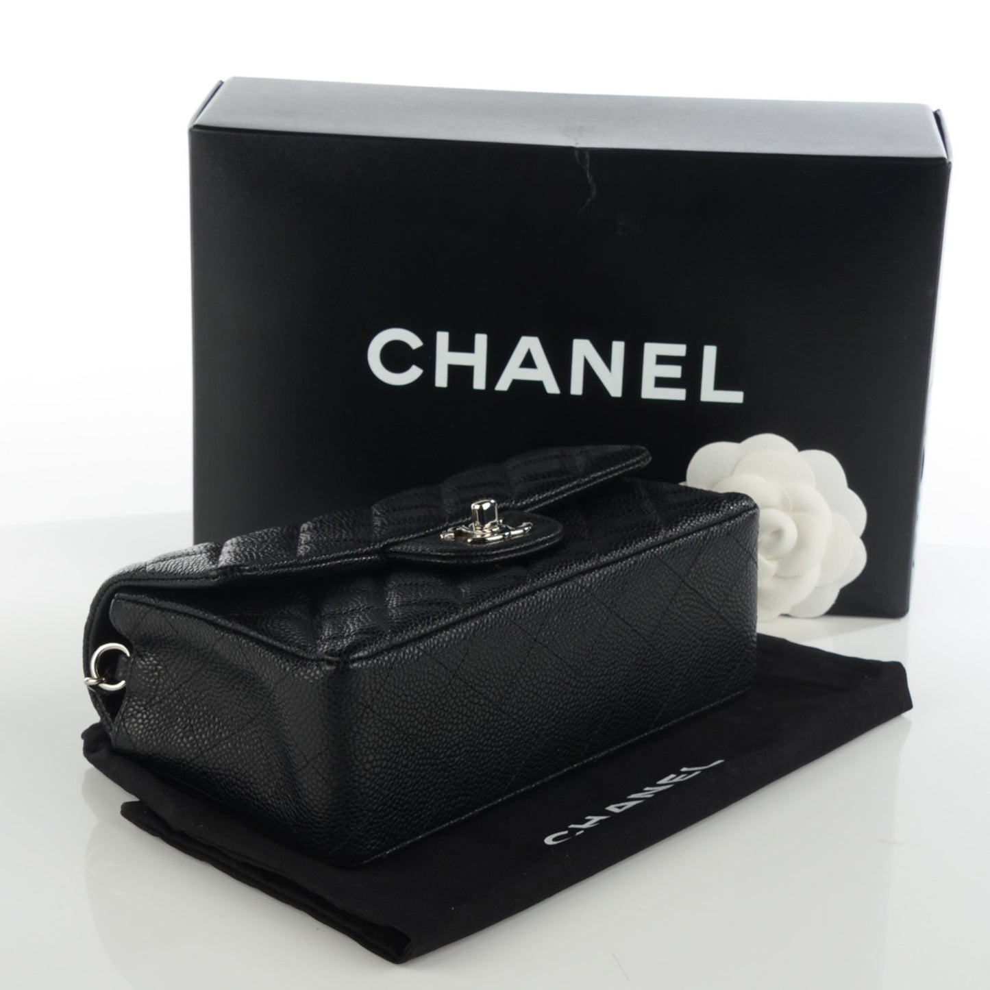 Caviar Quilted Mini Rectangular Flap Black