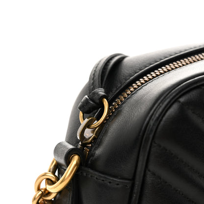 Gucci Calfskin Matelasse Small GG Marmont Chain Shoulder Bag Black 11 of 12