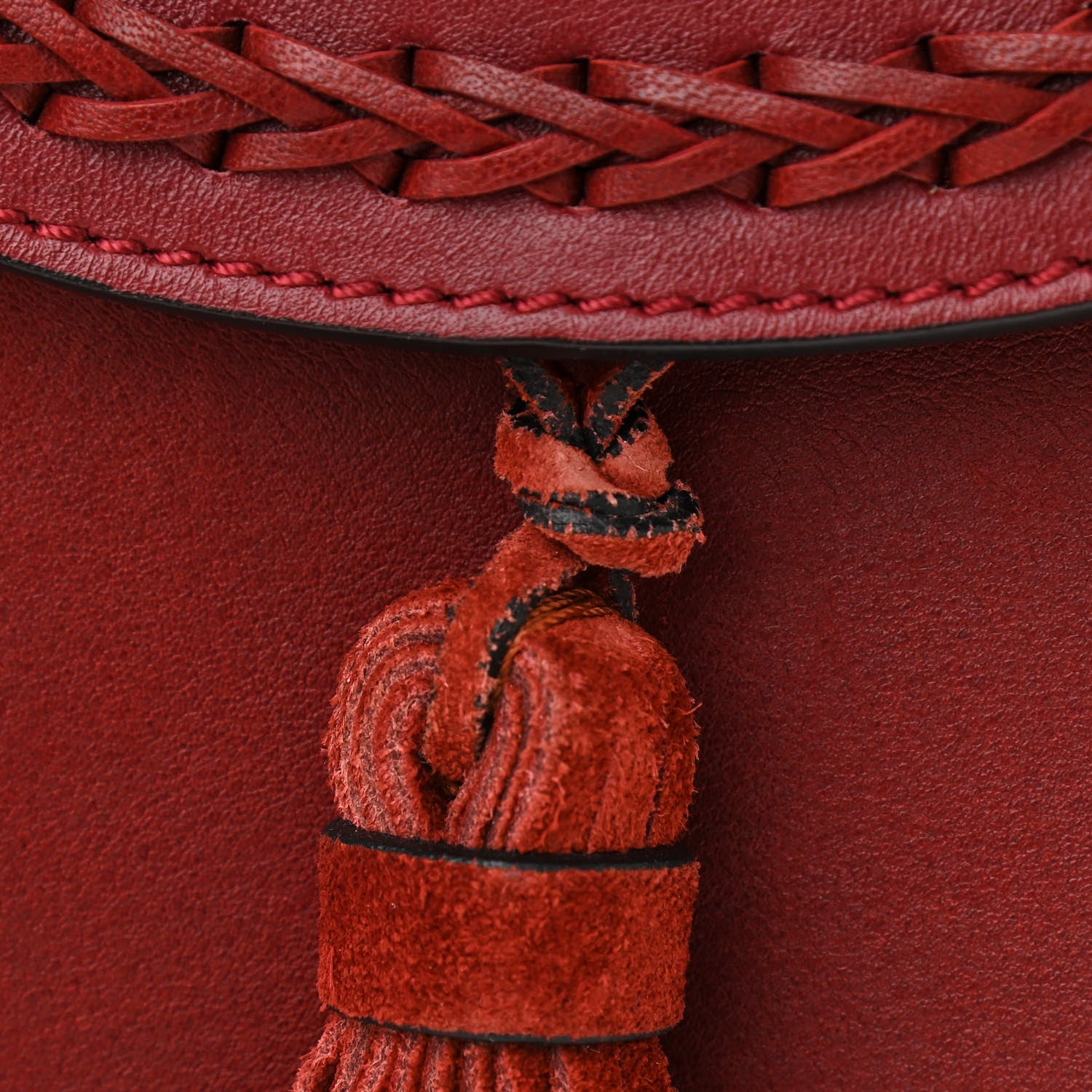 Chloe Calfskin Braided Mini Hudson Shoulder Bag Sienna Red 10 of 11