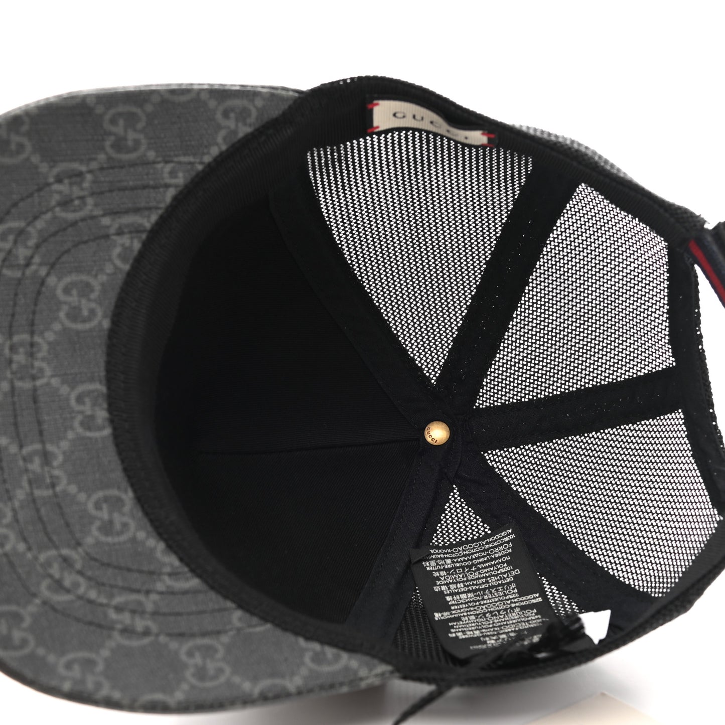 GG Supreme Monogram Eagle Print Baseball Hat XS Black