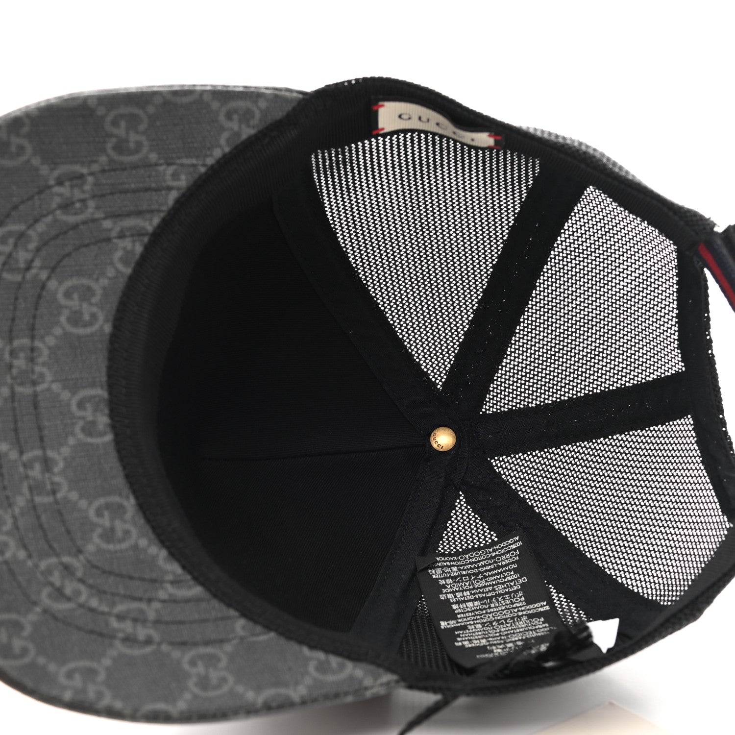 Gucci GG Supreme Monogram Eagle Print Baseball Hat XS Black 7 of 10