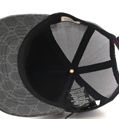 Gucci GG Supreme Monogram Eagle Print Baseball Hat XS Black 7 of 10